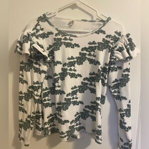 Kate Quinn Pine Flutter Sleeve Shirt